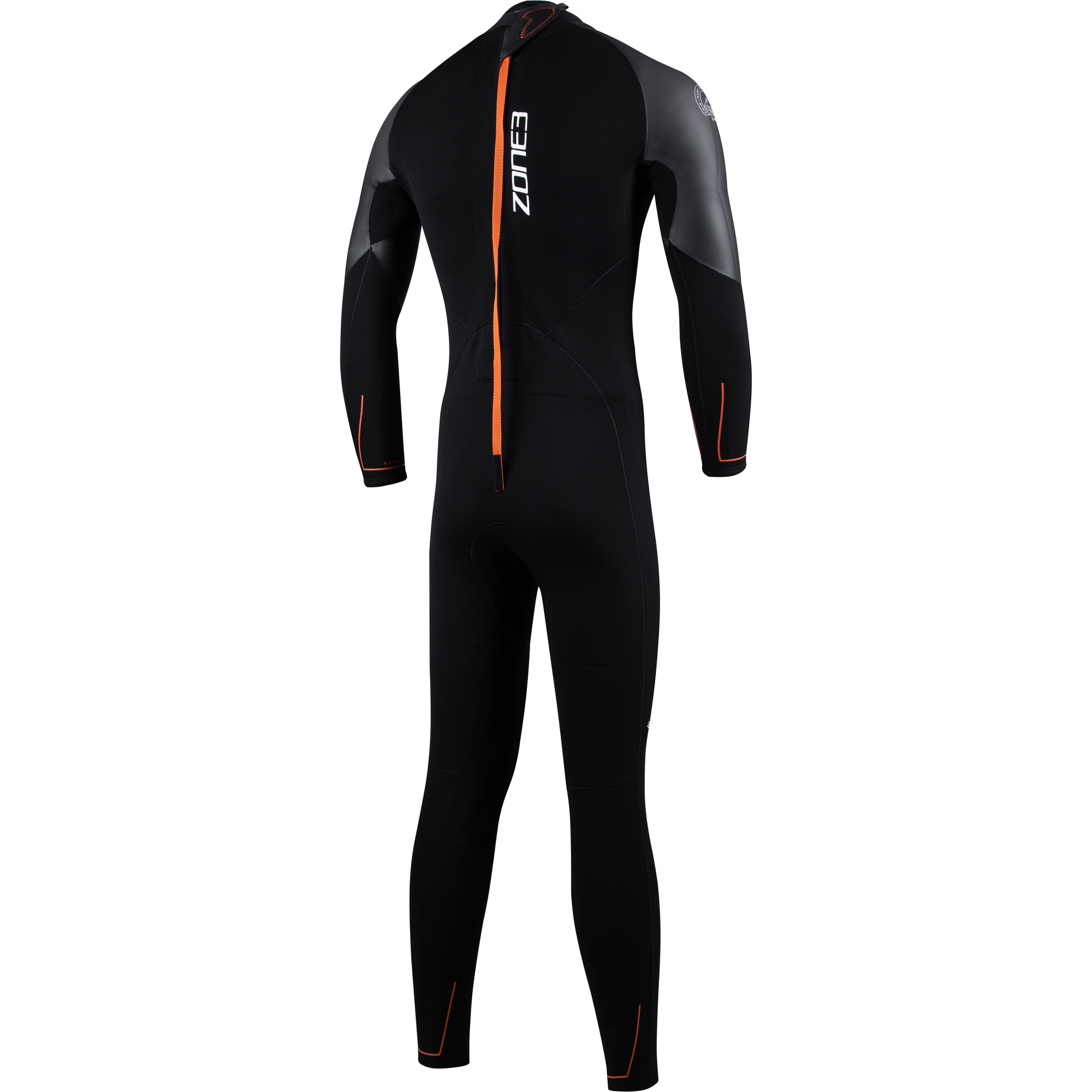 2026 ZONE3 Mens Active-Flex Swim Wetsuit WS25MACTF101 - Black / Orange